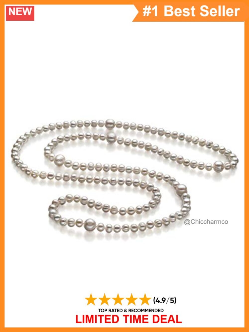 Freshwater Cultured Pearl Necklace 40" 6-11mm AA Luster Rope Strand